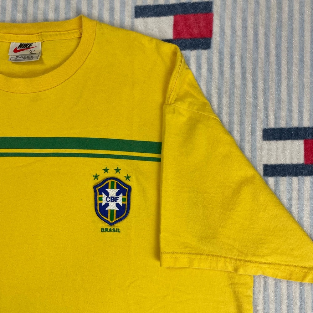 Vintage Nike Brasil Brazil Soccer Football Futbol short sleeve tee shirt - Picture 6 of 14